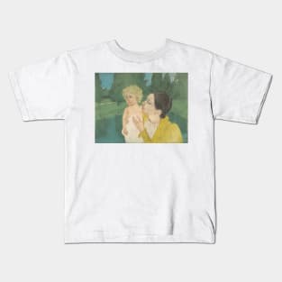 By the Pond by Mary Cassatt Kids T-Shirt